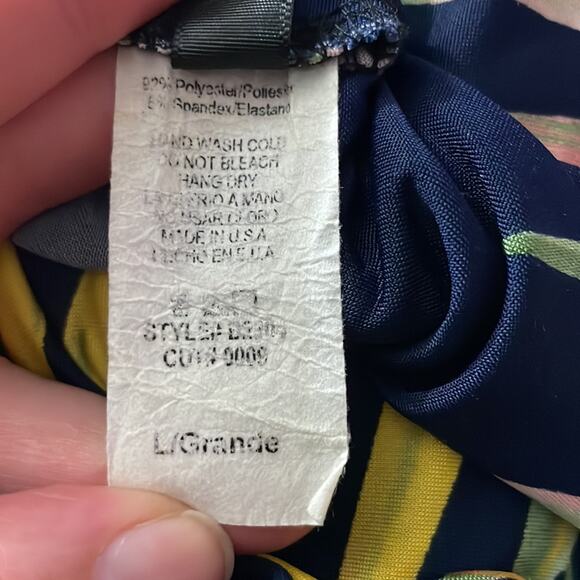 Uptown USA palm leaf print fold over waist wide leg pants - Picture 3 of 4